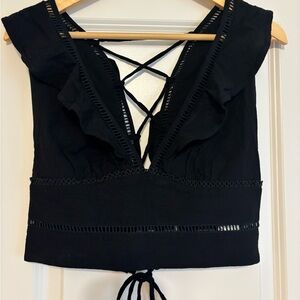 NWOT - Free People Cropped Black Top